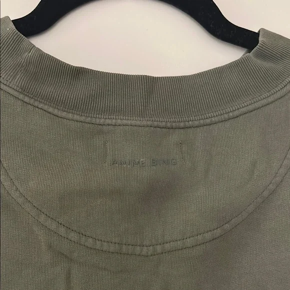 Anine Bing Green and White Casual Crew Neck Sweatshirt - Picture 8 of 8